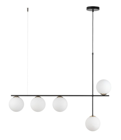 Lampa wisząca mleczne klosze czarna Sigma Lighting SILIA 5 33694