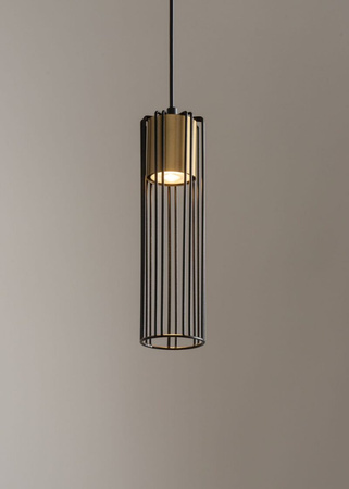 Lampa wisząca druciana tuby złota Sigma Lighting - FOBIA 5 zwis koło 33461