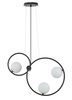 Lampa wisząca okręgi kule czarna Sigma Lighting - AQUA 3 zwis podwójny 33474