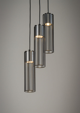 Lampa wisząca druciana tuby srebrna Sigma Lighting - FOBIA 3 zwis koło 33457