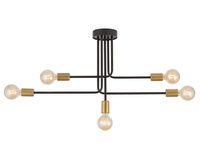 Plafon loftowy czarno-złoty Sigma Lighting GINO 5 32382