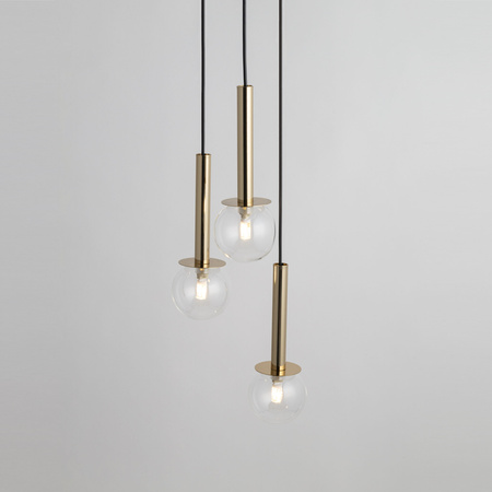 Lampa wisząca kule DAISY 3 Sigma Lighting złoto-transparentna 40758