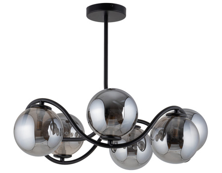 Lampa sufitowa żyrandol kule czarno-szara Sigma Lighting VENA 6 koło 33686
