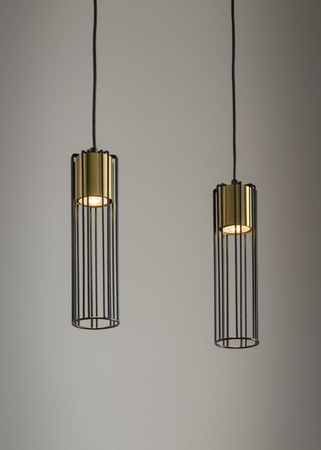 Lampa wisząca druciana tuba złota Sigma Lighting - FOBIA 2 zwis prosty 33452