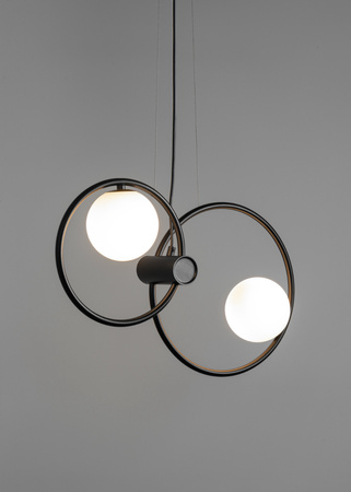 Lampa wisząca okręgi kule czarna Sigma Lighting - AQUA 2 zwis podwójny 33471