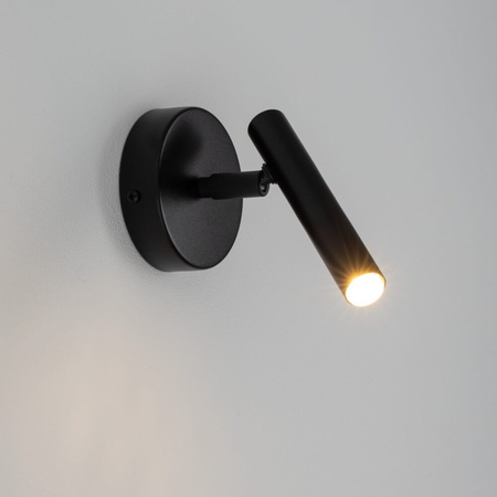 Kinkiet hotelowy ruchomy rurka tuba minimalistyczny czarny Sigma Lighting Sopel 33215