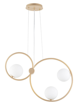 Lampa wisząca okręgi kule złoto-beżowa Sigma Lighting - AQUA 3 zwis podwójny 33476
