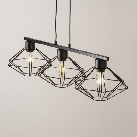 Lampa wisząca druciana diament czarna Sigma Lighting - VARIO 3 40561