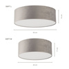 Plafon okrągły welurowy szary Sigma Lighting SOFT M 40650