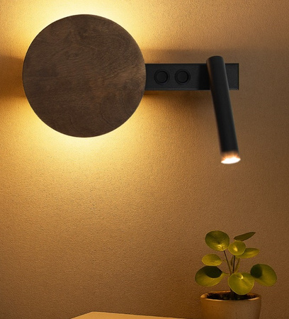 HOTEL MOOD - kinkiet  z włącznikami A czarny/brąz 41364