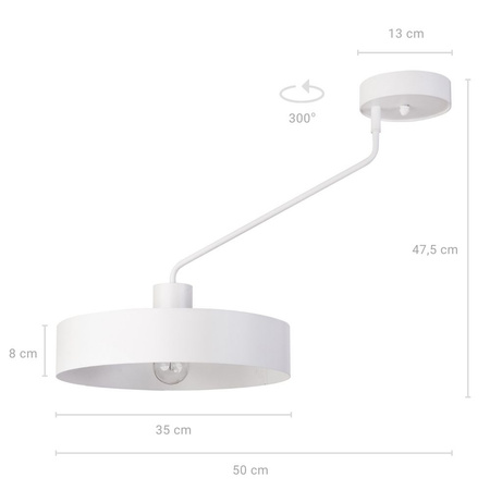 Lampa sufitowa na wysięgniku biała Sigma Lighting JUMBO 1 31530