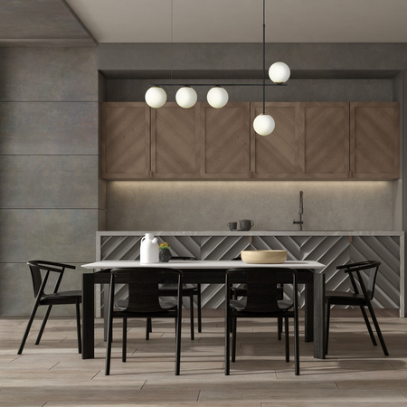 Lampa wisząca mleczne klosze czarna Sigma Lighting SILIA 6 33697