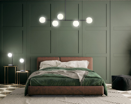 Lampka nocna szklana kula czarna Sigma Lighting GAMA 50201