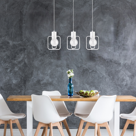 Lampa wisząca druciana biała Sigma Lighting Aura Kwadrat 3 31123