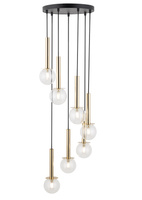 Lampa wisząca kule DAISY 7 Sigma Lighting złoto-transparentna 40760