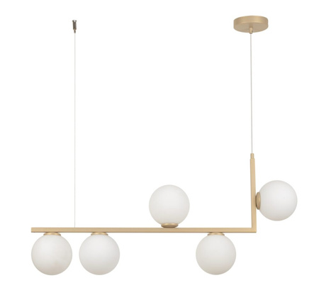 Lampa wisząca mleczne kulki złoto-beżowy Sigma Lighting ANDY 5 33612