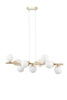 Lampa wisząca AVOLA zwis kulki 9 złote/białe 40797