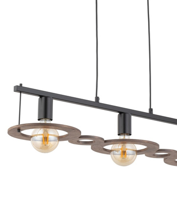 Lampa wisząca boho czarno-brązowa Sigma Lighting COFFEE 3 zwis 32485