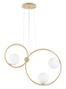 Lampa wisząca okręgi kule złoto-beżowa Sigma Lighting - AQUA 3 zwis podwójny 33476