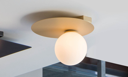 Plafon / kinkiet kula złoty beż Sigma Lighting ARGON 1 koło 33264