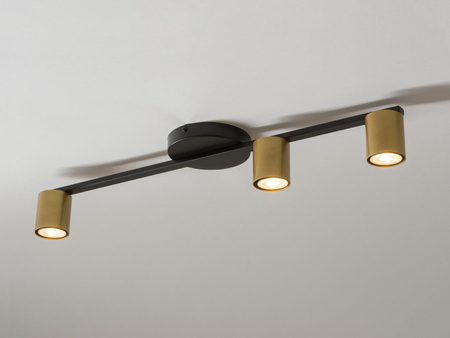 Plafon spot potrójny czarno-złoty Sigma Lighting SKY 3 33435