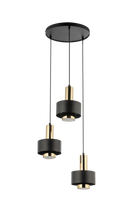 Lampa wisząca metalowa czarno - złota Sigma Lighting RIF LUX 3 KOŁO 40721