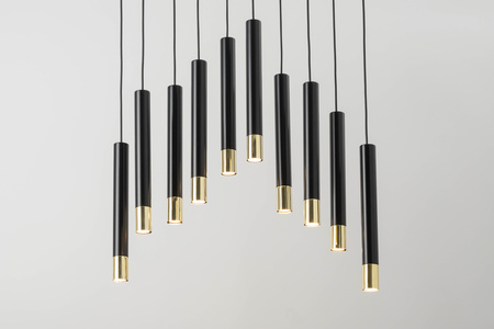 Lampa wisząca tuby sople czarno-złota Sigma Lighting SOPEL GRAND 10 33399