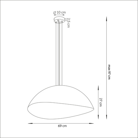 Lampa wisząca z żywicy czarno-miedziana Sigma Lighting Solaris L 40609