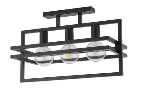 Plafon loftowy metalowy czarny Sigma Lighting - MERCI 3 32406