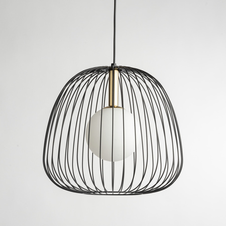 Lampa wisząca druciana BELL 1 M czarno-złota 40727