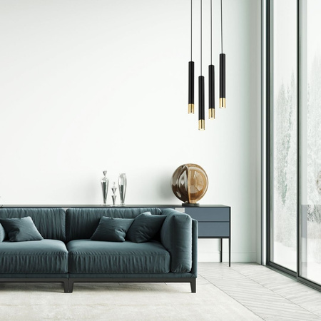 Lampa wisząca tuby sople czarno-złota Sigma Lighting SOPEL GRAND 2 33394