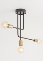 Plafon loftowy czarno-złoty Sigma Lighting GINO 3 32380