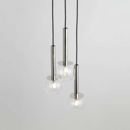Lampa wisząca kule DAISY 3 Sigma Lighting srebrno-transparentny 40752