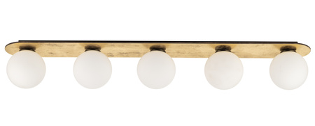 Plafon długi złoty z mlecznymi kloszami Sigma Lighting FLORA 5 33656