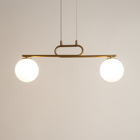 Lampa wisząca kulka mleczna złota Sigma Lighting TES 2 33632