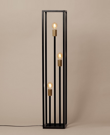 Lampa podłogowa industrialna czarno-złota Sigma Lighting VIGO 50249