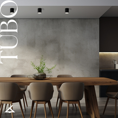 Plafon TUBO L czarny 40841