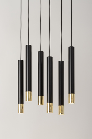 Lampa wisząca tuby sople czarno-złota Sigma Lighting SOPEL GRAND 6 33397