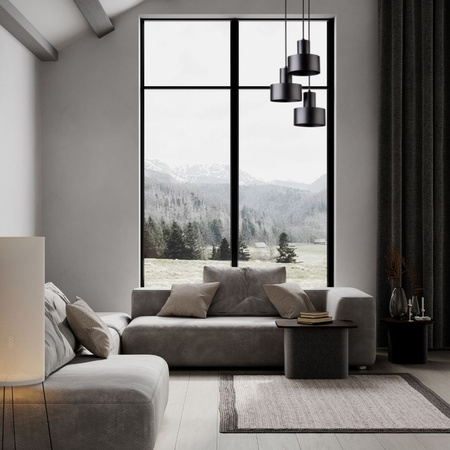 Lampa wisząca metalowa czarna Sigma Lighting RIF 3 KOŁO 30900