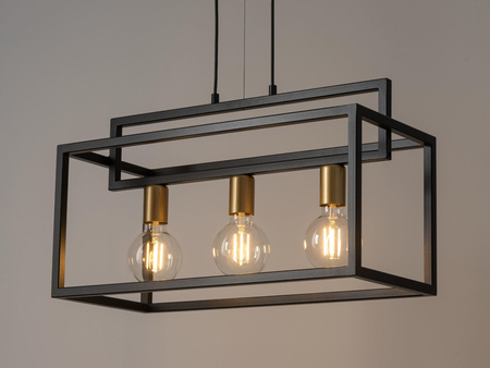 Lampa wisząca loft metalowa czarno-złota Sigma Lighting VIGO 3 32441