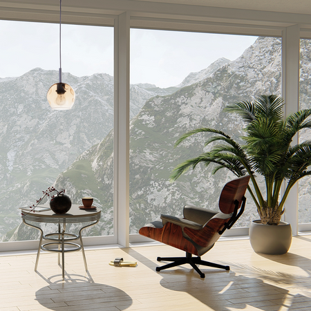 Lampa wisząca ze szklanym kloszem bursztynowa Sigma Lighting COMO A Mały 31997