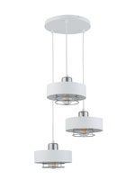 Lampa wisząca metalowa biało-srebrna Sigma Lighting POKER 3 32071