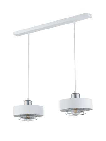 Lampa wisząca metalowa biało-srebrna Sigma Lighting POKER 2 32067