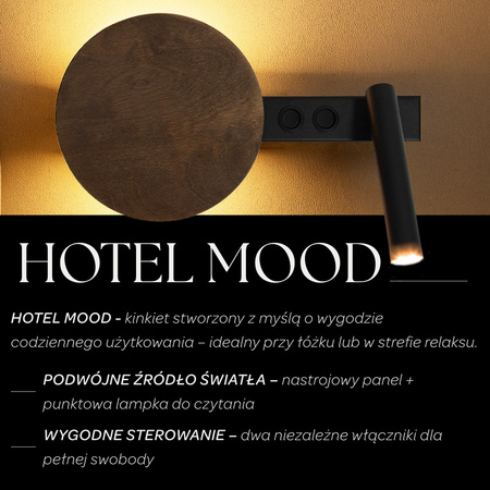 HOTEL MOOD - kinkiet  z włącznikami A czarny/brąz 41364