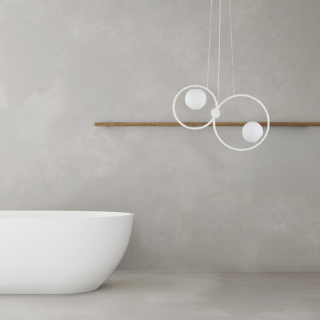Lampa wisząca okręgi kule biała Sigma Lighting - AQUA 2 zwis podwójny 33472