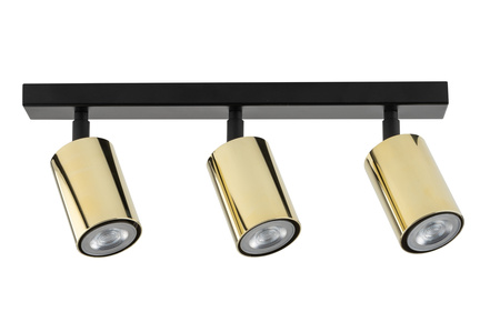 Reflektory sufitowe czarno-złote mosiądzowane Sigma Lighting ZOOM 3 33508