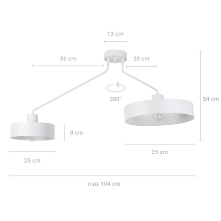 Lampa sufitowa na wysięgniku biała Sigma Lighting JUMBO 2 31532
