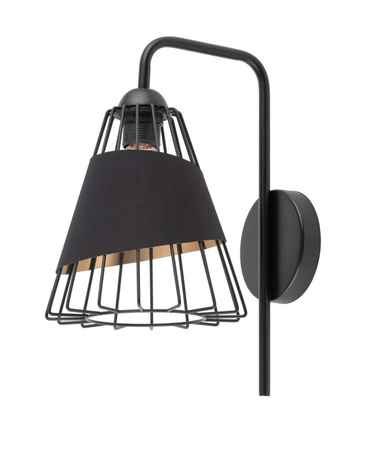 Kinkiet druciany abażur czarno-złoty Sigma Lighting - DENI 40547