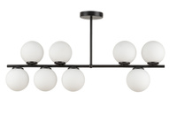 Lampa sufitowa żyrandol mleczne kule czarna Sigma Lighting KORAL 8 krótki 33644