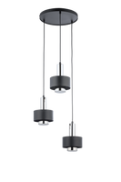 Lampa wisząca metalowa czarno - srebrna Sigma Lighting RIF LUX 3 KOŁO 40717